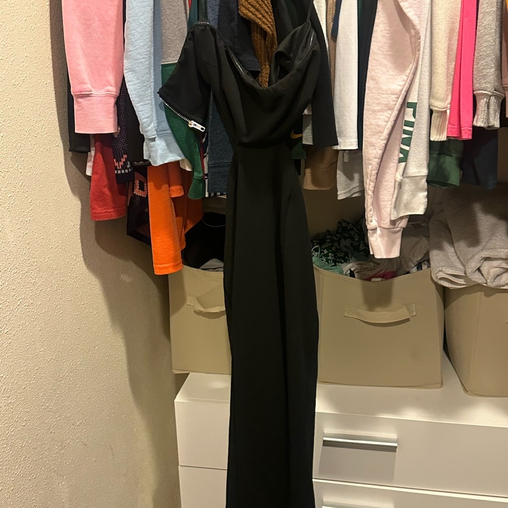 Hello Molly Black and Pink Cowl Neck Gown